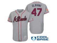 Men Atlanta Braves #47 Tom Glavine Gray Stars & Stripes 2016 Independence Day Cool Base Jersey