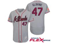 Men Atlanta Braves #47 Tom Glavine Gray Stars & Stripes 2016 Independence Day Flex Base Jersey