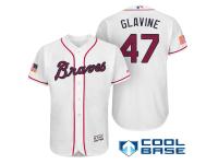 Men Atlanta Braves #47 Tom Glavine White Stars & Stripes 2016 Independence Day Cool Base Jersey