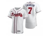 Men Atlanta Braves Dansby Swanson Nike White 2020 Jersey