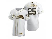 Men Atlanta Braves Tyler Flowers Nike White Golden Edition Jersey
