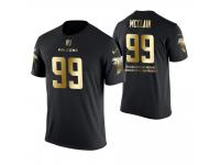 Men Atlanta Falcons Terrell McClain #99 Metall Dark Golden Special Limited Edition With Message T-Shirt