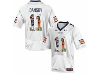 Men Auburn Tigers #11 Carlos Dansby White With Portrait Print College Football Jersey