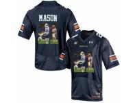 Men Auburn Tigers #21 Tre Mason Navy With Portrait Print College Football Jersey