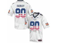 Men Auburn Tigers #90 Nick Fairley White USA Flag College Football Jersey
