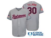 Men Baltimore Orioles #30 Chris Tillman Gray Stars & Stripes 2016 Independence Day Cool Base Jersey