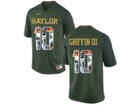 Men Baylor Bears #10 Robert Griffin III Green With Portrait Print College Football Jersey