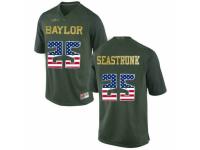 Men Baylor Bears #25 Lache Seastrunk Green USA Flag College Football Jersey