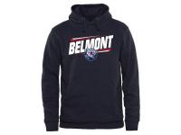 Men Belmont Bruins Double Bar Pullover Hoodie - Navy
