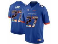 Men Boise State Broncos #27 Jay Ajayi Blue With Portrait Print College Football Jersey
