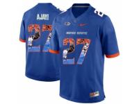 Men Boise State Broncos #27 Jay Ajayi Blue With Portrait Print College Football Jersey