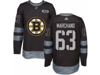 Men Boston Bruins #63 Brad Marchand Black 1917-2017 100th Anniversary Stitched NHL Jersey