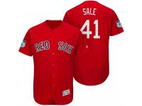 Men Boston Red Sox Chris Sale #41 Red 2017 Spring Training Grapefruit League Patch Authentic Collection Flex Base Jersey