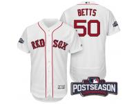Men Boston Red Sox Mookie Betts #50 AL East Division Champions White 2016 Postseason Patch Flex Base Jersey