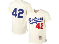 Men Brooklyn Dodgers Jackie Robinson Mitchell & Ness Cream MLB Authentic Jersey