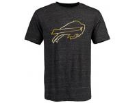 Men Buffalo Bills Pro Line Black Gold Collection Tri-Blend T-Shirt