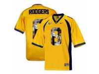 Men Cal Bears #8 Aaron Rodgers Gold With Portrait Print College Football Jersey
