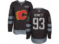 Men Calgary Flames #93 Sam Bennett Black 1917-2017 100th Anniversary Stitched NHL Jersey