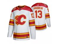 Men Calgary Flames Johnny Gaudreau 2019 Heritage Classic White Jersey