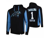 Men Carolina Panthers Cam Newton Black Team Iconic Pullover Hoodie