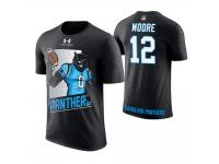 Men Carolina Panthers D. J. Moore #12 Black Cartoon And Comic Artistic Painting T-Shirt