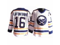 Men CCM Buffalo Sabres #16 Pat Lafontaine Authentic White Throwback NHL Jersey