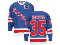 Men CCM New York Rangers #35 Mike Richter Premier Royal Blue 75TH Throwback NHL Jersey