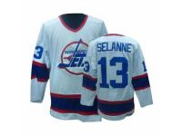 Men CCM Winnipeg Jets #13 Teemu Selanne Premier White Throwback NHL Jersey