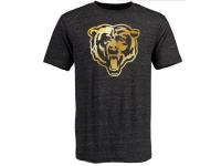 Men Chicago Bears Pro Line Black Gold Collection Tri-Blend T-Shirt