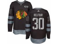 Men Chicago Blackhawks #30 ED Belfour Black 1917-2017 100th Anniversary Stitched NHL Jersey
