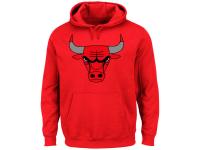 Men Chicago Bulls Majestic Current Logo Tech Patch Pullover Hoodie - Red