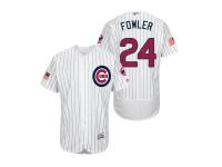 Men Chicago Cubs #24 Dexter Fowler White Stars & Stripes 2016 Independence Day Flex Base Jersey