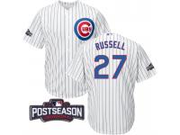 Men Chicago Cubs Addison Russell #27 NL Central Division Champions White 2016 Postseason Patch Cool Base Jersey