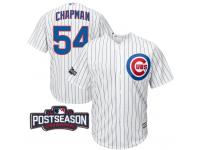 Men Chicago Cubs Aroldis Chapman #54 NL Central Division Champions White 2016 Postseason Patch Cool Base Jersey