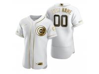 Men Chicago Cubs Custom Nike White Golden Edition Jersey