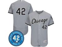 Men Chicago White Sox #42 Jackie Robinson Gray Authentic Collection Flexbase Jersey