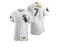 Men Chicago White Sox Tim Anderson Nike White Golden Edition Jersey