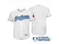 Men Cleveland Indians 2016 Father's Day White Cool Base Team Jersey