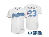 Men Cleveland Indians #23 Michael Brantley Majestic White Fashion 2016 Father's Day Cool Base Jersey