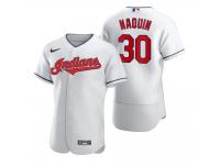 Men Cleveland Indians Tyler Naquin Nike White 2020 Jersey