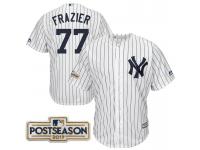 Men Clint Frazier #77 New York Yankees 2017 Postseason White Cool Base Jersey