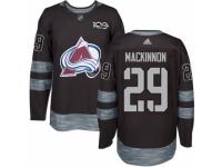 Men Colorado Avalanche #29 Nathan MacKinnon Black 1917-2017 100th Anniversary Stitched NHL Jersey