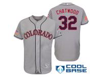 Men Colorado Rockies #32 Tyler Chatwood Gray Stars & Stripes 2016 Independence Day Cool Base Jersey
