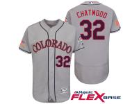 Men Colorado Rockies #32 Tyler Chatwood Gray Stars & Stripes 2016 Independence Day Flex Base Jersey