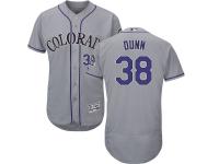 Men Colorado Rockies Majestic Gray Alternate Flex Base Authentic Collection #38 Mike Dunn Jersey with Commemorative Patch
