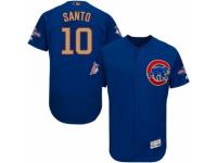 Men Cubs 10 Ron Santo Blue Flexbase Authentic 2017 Gold Program Stitched MLB Jerseys