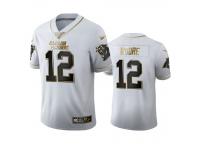 Men D.J. Moore Panthers White 100th Season Golden Edition Jersey