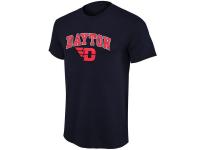 Men Dayton Flyers Mid Size Arch Over Logo T-Shirt C Navy Blue