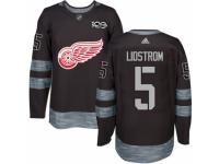 Men Detroit Red Wings #5 Nicklas Lidstrom Black 1917-2017 100th Anniversary Stitched NHL Jersey