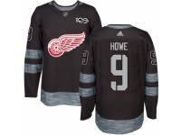 Men Detroit Red Wings #9 Gordie Howe Black 1917-2017 100th Anniversary Stitched NHL Jersey
